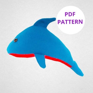 Dolphin Pattern | Plush Sewing Pattern | Soft Toy Patterns | Dolphin Stuffed Animal Pattern | Digital Pattern
