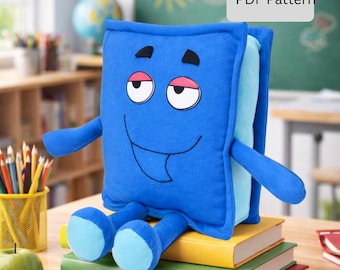 Patrón de costura de libro de peluche: Compañero de regreso a clases (Patrón en PDF)