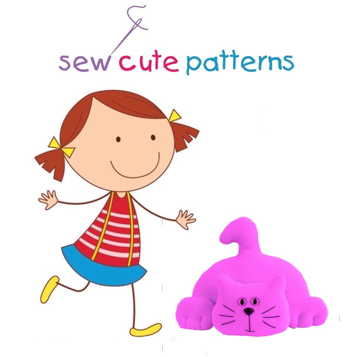 Cat Softie Pattern DIY Stuffed Cat Stuffed Animal Sewing Etsy