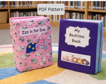Plush Fabric Bedtime Book Sewing Pattern – Back to School Toy (PDF Pattern)