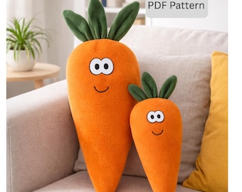 Naaipatroon wortel pluche: 24" en 11,5" paasspeelgoed (pdf-patroon)
