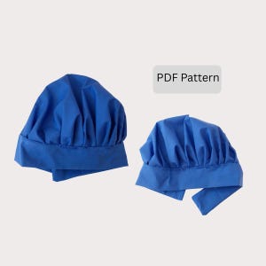 Kinderkochmütze Schnittmuster: Verstellbarer Klettverschluss (Digitales Muster)