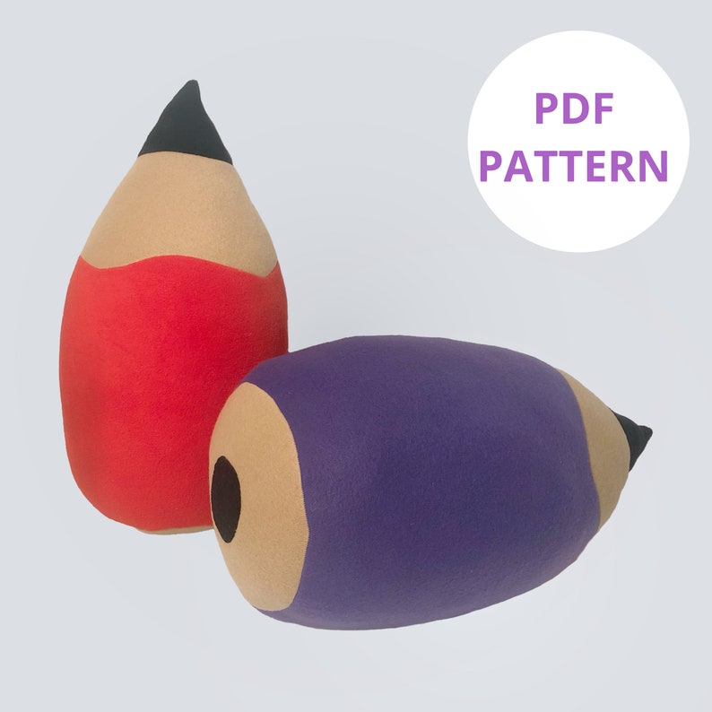 Plush Pencil Pattern Soft Toy PDF Sewing Pattern Plushie Pattern Stuffed Toy Pencil Sewing Pattern Digital Pattern image 1