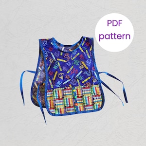 Children&#39;s Smock Apron Sewing Pattern: Ages 3-6 (PDF Pattern)
