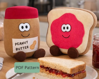 PB&J Plush Sewing Pattern | Beginner-Friendly Food Toy (Digital Pattern)