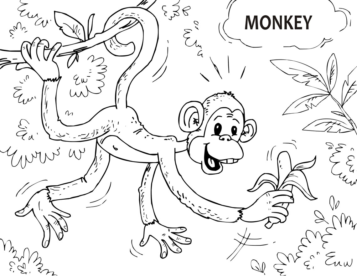 Animal Coloring Book Coloring Download Animal Coloring | Etsy