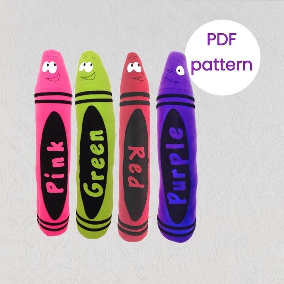 Sewing Pattern Crayon 36 Plush Crayon Soft Toy Pattern Softie Pattern Plush Pattern Digital Pattern Etsy Canada