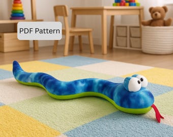 Plush Snake Sewing Pattern | Easy Stuffed Animal Toy (PDF Pattern)