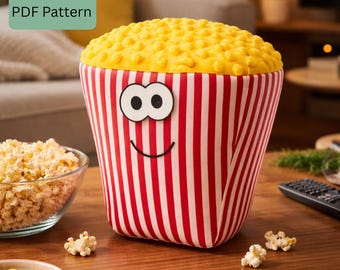 Plush Popcorn Box Sewing Pattern – Movie Night Plush (PDF Download)