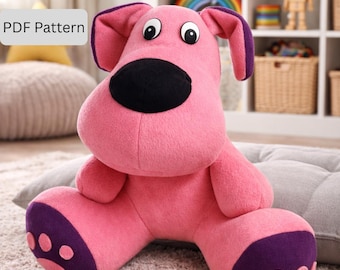 Plush Dog Sewing Pattern: 16" Stuffed Animal PDF (Advanced Level)