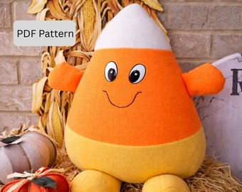 Plush Candy Corn Sewing Pattern: Halloween Soft Toy (Digital Pattern)