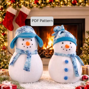 Stuffed Snowman Sewing Pattern: DIY Christmas Decorations (Digital Pattern)