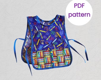 Child Apron Pattern | Sewing Patterns | Smock Pattern | Digital Pattern | Instant Download