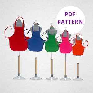 Mother Daughter Apron Patterns | Five Sizes | Adult Apron Pattern | Children&#39;s Apron Pattern | Digital Patterns | Digital Download