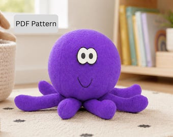 Plush Octopus Sewing Pattern PDF