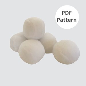 Snowball Pattern | Make Indoor Snowballs | Ornament Pattern | Soft Toy PDF | Snowball Fight Printable