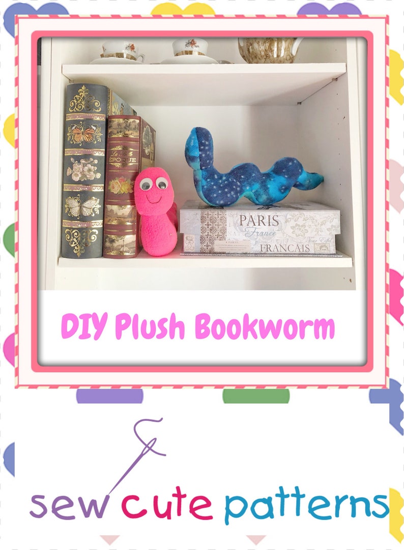 Plush Sewing Pattern Bookworm Plushie Pattern Soft Toy PDF Animal Pattern Digital Download Digital Pattern image 6