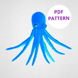 Patron de couture : peluche pieuvre : peluche et histoire au coucher (patron PDF)