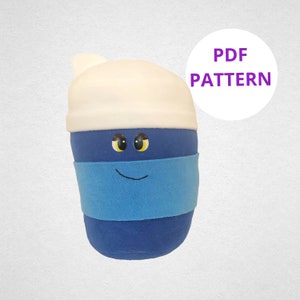 Latte Plush Sewing Pattern PDF | Plush Sewing Pattern | Soft Toy PDF | Digital Pattern | Plush Coffee Pattern