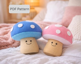 Mushroom Plush Sewing Pattern: 9" Soft Toy (PDF Pattern)