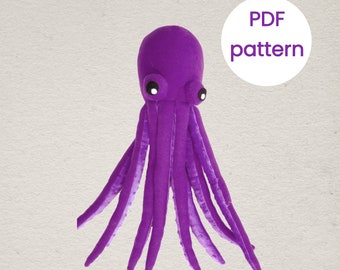 Octopus Sewing Pattern PDF | Stuffed Animal Pattern | Soft Toy PDF | Plush Octopus Pattern | Digital Pattern