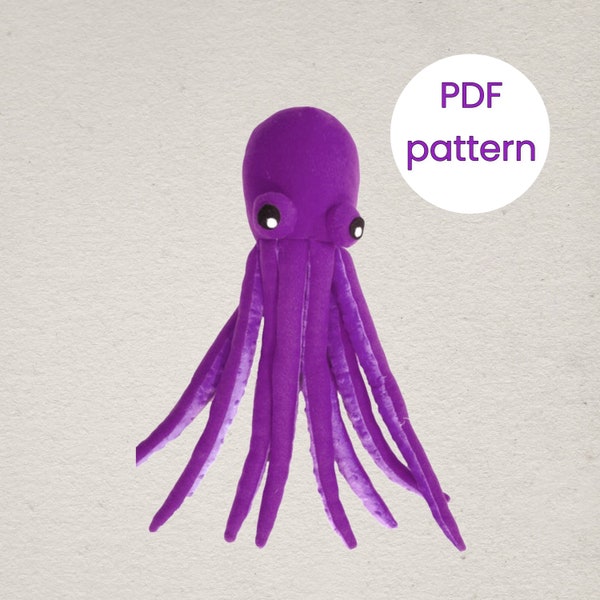 Octopus Sewing Pattern PDF | Stuffed Animal Pattern | Soft Toy PDF | Plush Octopus Pattern | Digital Pattern