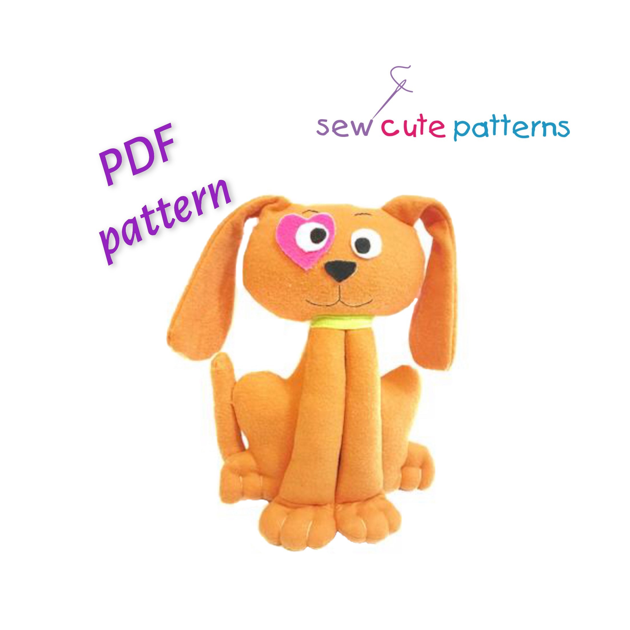 Sewing Pattern Dog Stuffed Dog Pattern Stuffed Animal Etsy