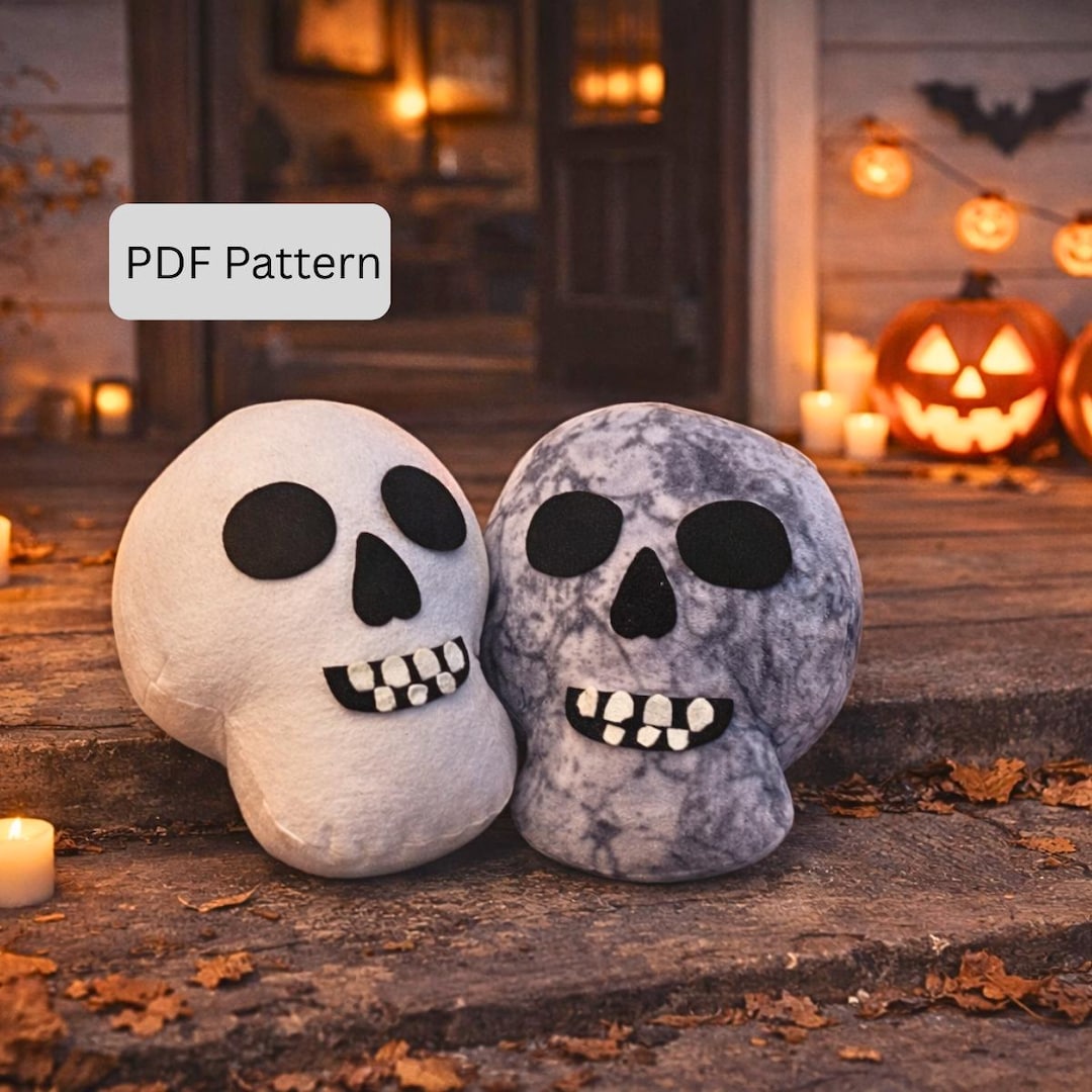 DIY Skull Plush Sewing Pattern: Halloween Decor (digital PDF Pattern ...