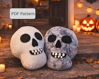 DIY Skull Plush Sewing Pattern: Halloween Decor (Digital PDF Pattern)