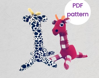 Stuffed Giraffe Sewing Pattern | Digital Download | Stuffed Animal Pattern | Plush Pattern | Soft Toy Pattern