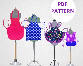 Apron Sewing Pattern Book: Chef Hat, Appliques, Kids Story (PDF Pattern)