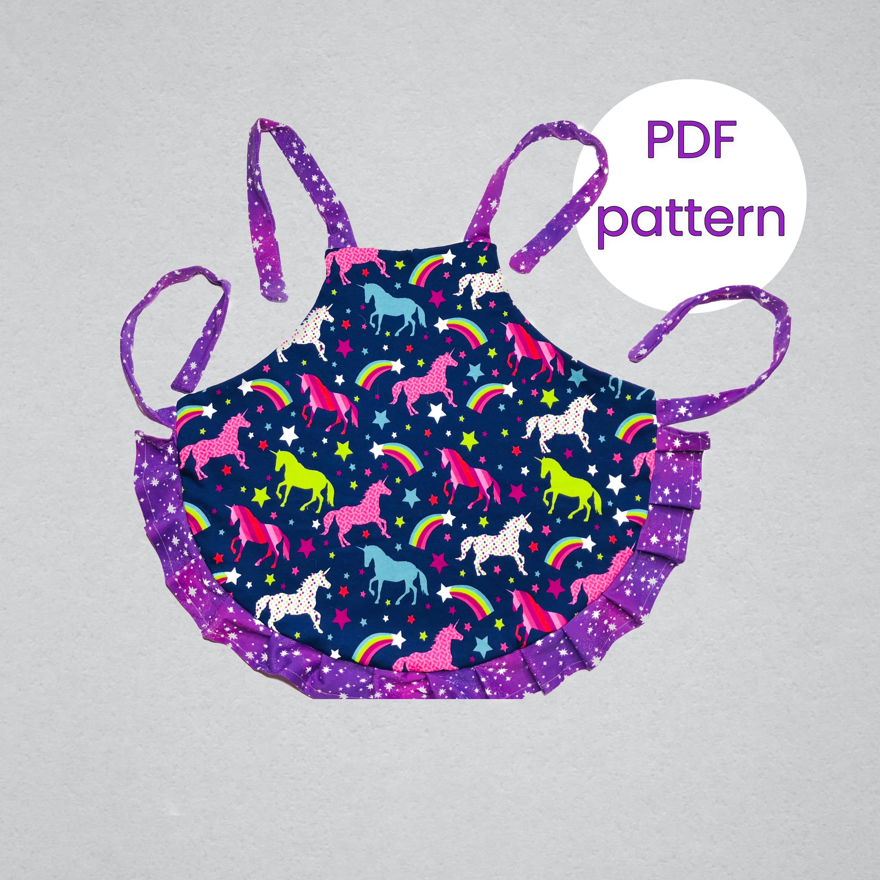 Child Apron Sewing Pattern: Ruffle Pocket Design (Digital Pattern)