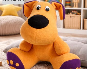 Patrón de costura para perro: Cachorro de peluche de 40 cm (patrón PDF)