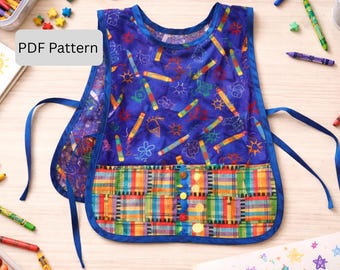Child Apron Sewing Pattern: Beginner Smock (PDF Pattern)