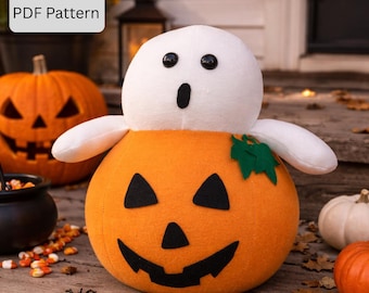 Halloween Geist im Kürbis Plüsch Schnittmuster (PDF-Muster)