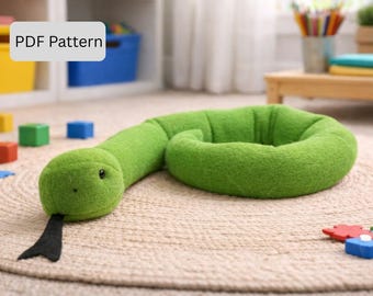 Snake Plush Sewing Pattern: Stuffed Animal Toy (PDF Pattern)
