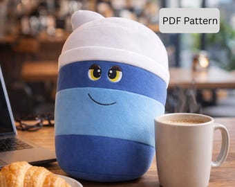 Patrón de costura de peluche de taza de café (patrón PDF)