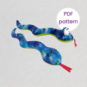 Stuffed Snake Plush Pattern | Snake Sewing Pattern | Plushie Pattern | Snake Stuffed Animal Pattern | Digital Pattern | Digital Download