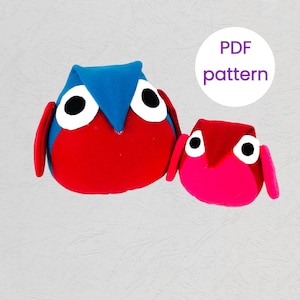 Owl Sewing Pattern: Stuffed Animal PDF with Story (7 & 4.5 inch Owls)