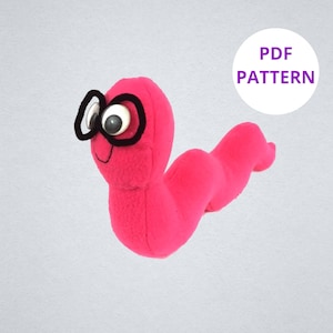 Sewing Pattern - Plush Bookworm with Bedtime Story for Kids | Digital Pattern | Stuffed Animal Pattern | Plush Pattern