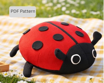 Patrón de costura de peluche de mariquita: Peluche de animal suave (patrón en PDF)
