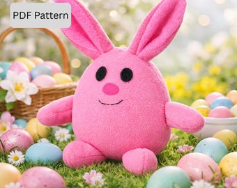 8” Plush Bunny Sewing Pattern – Stuffed Rabbit PDF