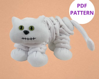 Skeleton Cat Halloween Sewing Pattern | Plush Pattern | Halloween Pattern