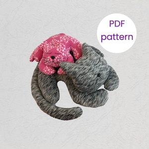 Modello di gatto di peluche facile / Modello di cucito per gatti / Modello di peluche / Modello digitale / Modello di animale di peluche a forma di gatto
