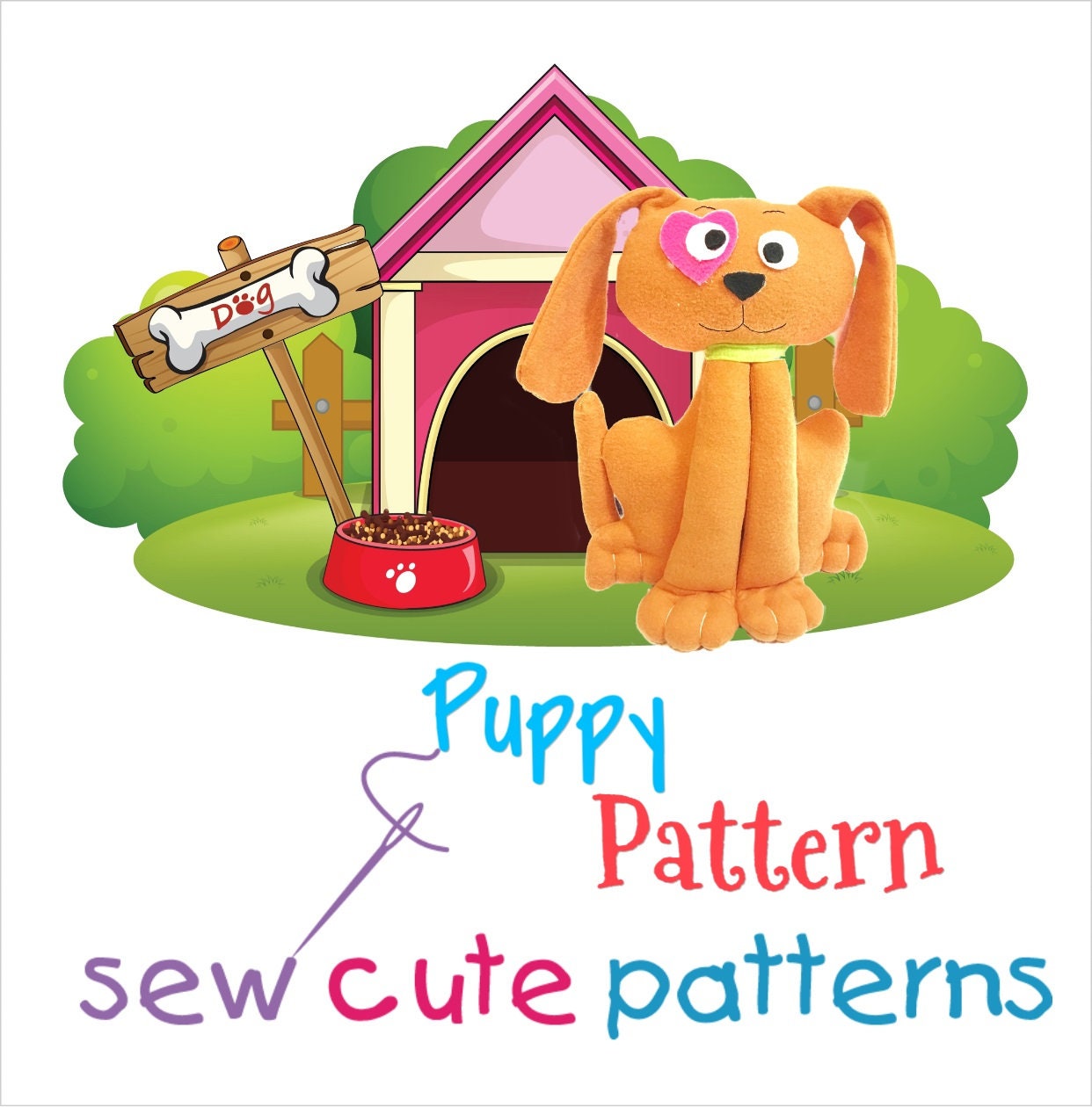 Sewing Pattern Dog Stuffed Dog Pattern Stuffed Animal - Etsy