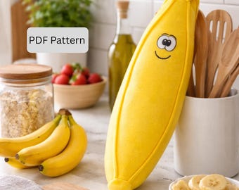 Banana Plush Sewing Pattern: Food Toy (PDF Pattern)