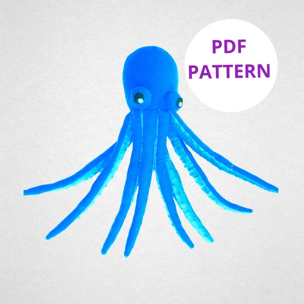 Octopus Pattern Sewing | Soft Toy PDF | Animal Pattern | Octopus Toy Pattern | Digital Pattern