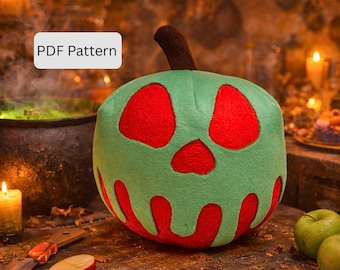 Poison Apple Plush Sewing Pattern | Halloween Decor (Digital Download)