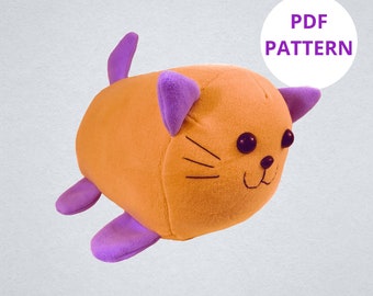 Cat Sewing Pattern | Plush Cat Pattern | Cat Stuffed Animal Pattern