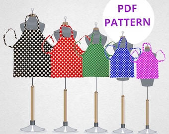Mother Daughter Apron Patterns | DIY Aprons | PDF Sewing Patterns | Digital Pattern